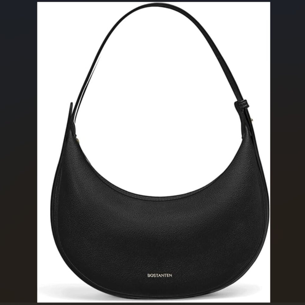 Crescent Crossbody Adjustable Shoulder/Clutch Bag, Black, Vegan Leather, NWOT